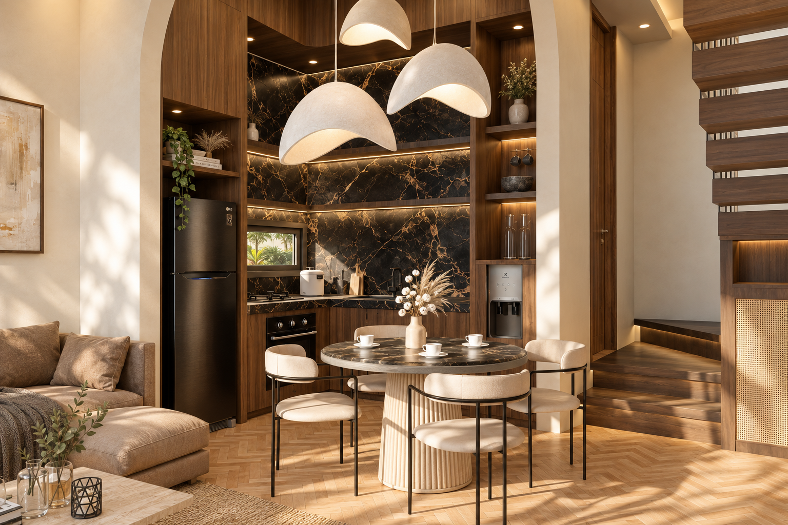 Living room, architectural view 4