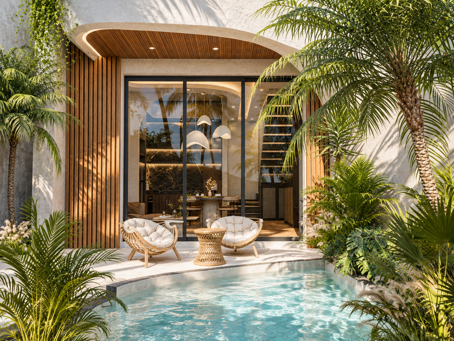 Private garden and pool, view 3