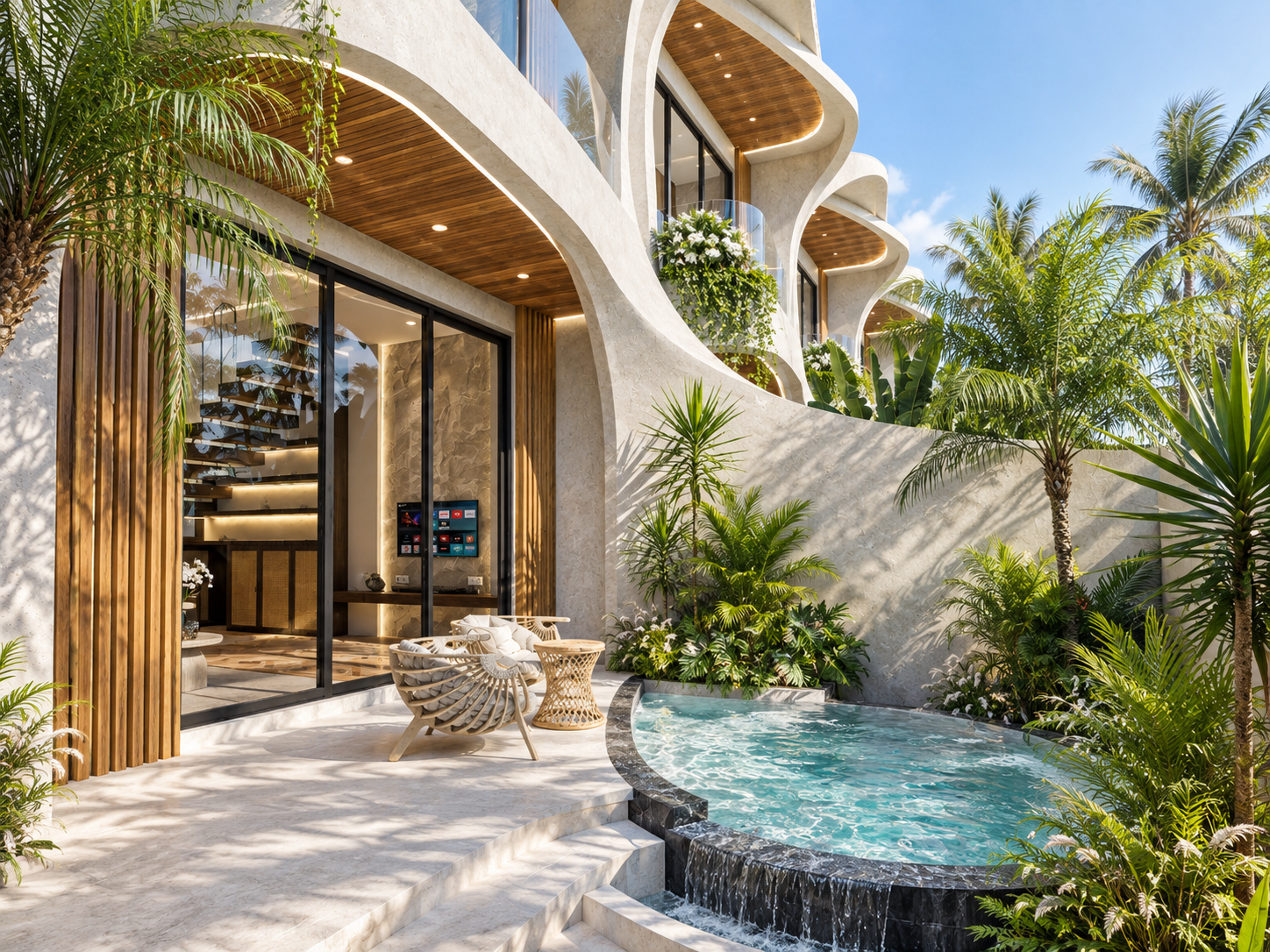 Private garden and pool, view 2