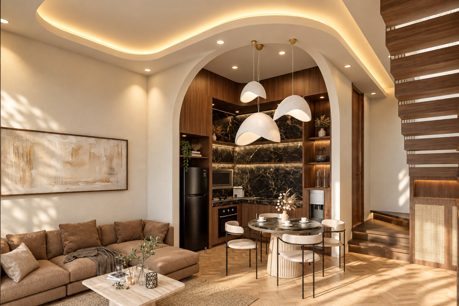 Living room, architectural view 1