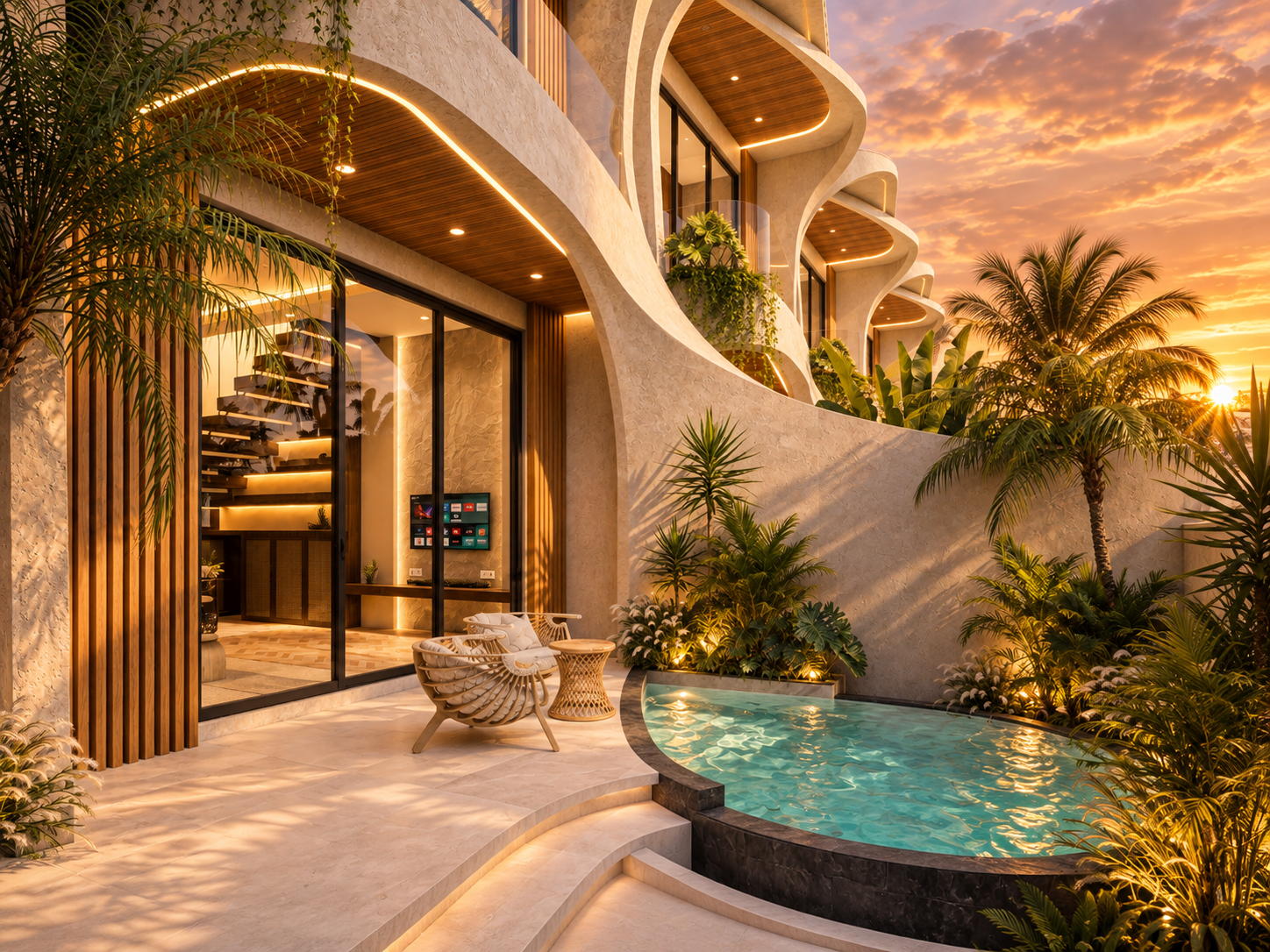 Private garden and pool, view 4