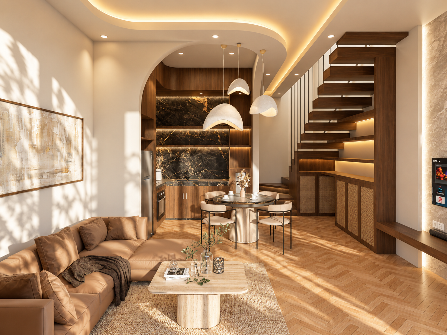 Living room, architectural view 3